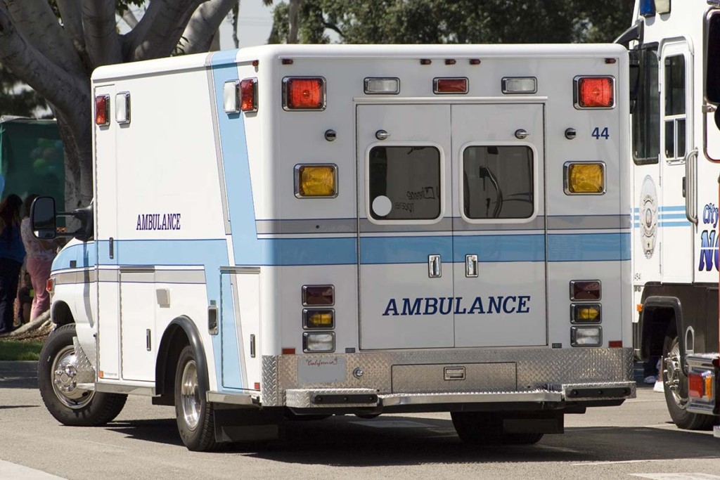  Rear View Of Ambulance