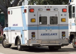 Rear View Of Ambulance