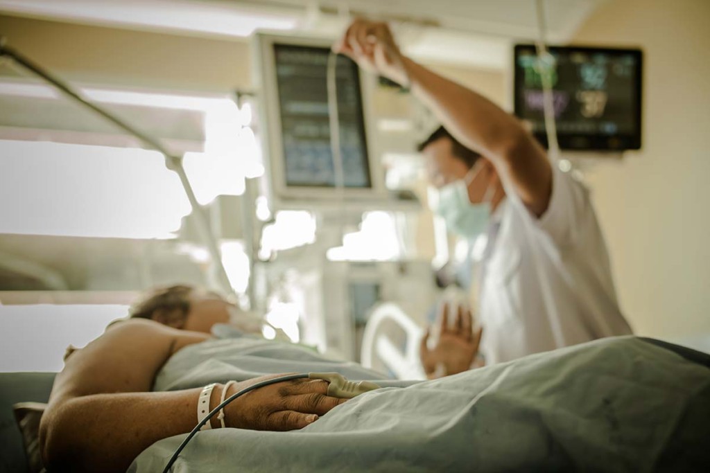  Patient Inside Mobile Intensive Care Unit