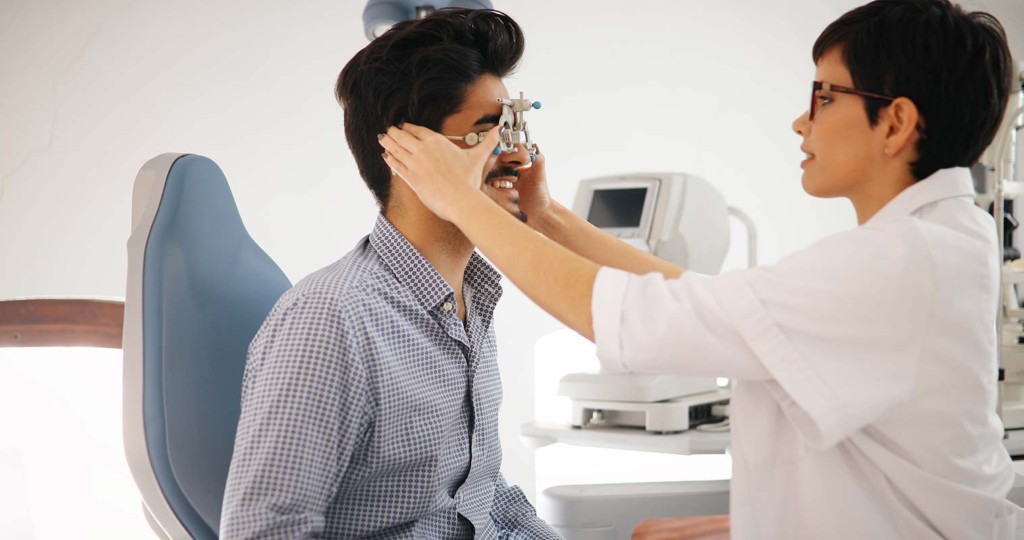  Eye Vision Examination Inside Remote Mobile Ophthalmology Facility