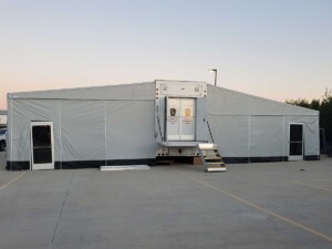 Photo Texas Emergency Covid  Mobile Icu Facility Back View After Install Wide
